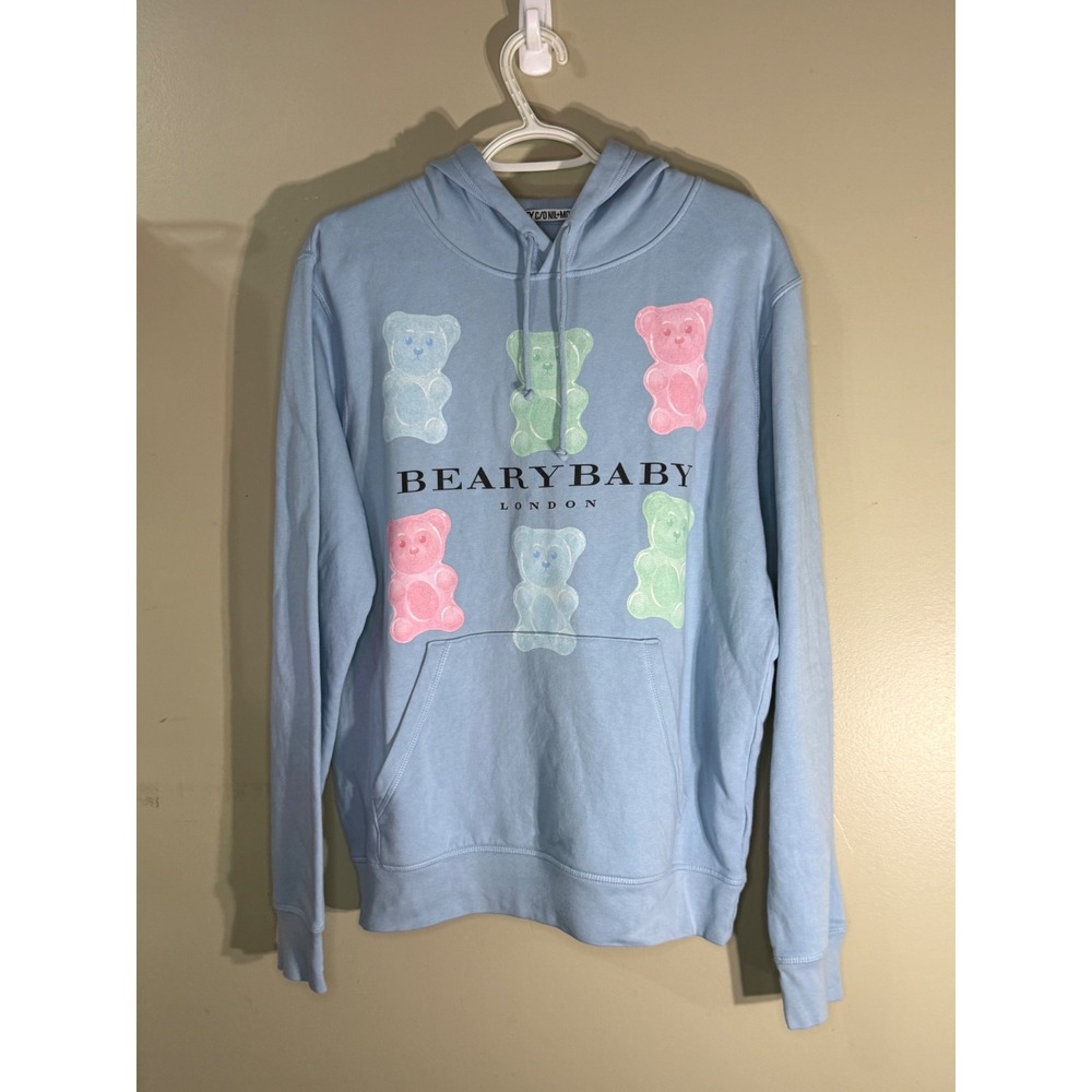 Nil & Mon Beary Baby London Gummy Bear Hoodie Light Blue Organic Cotton Size M